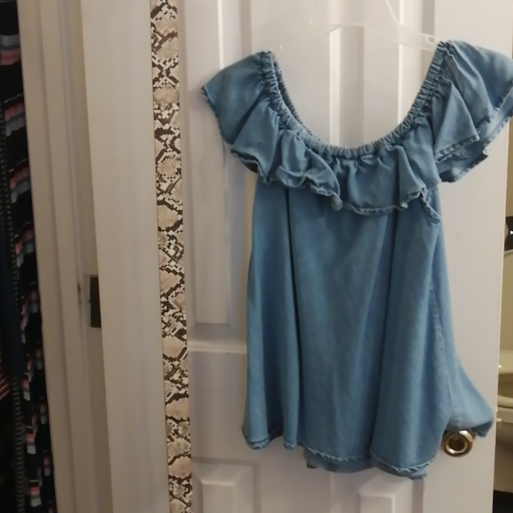 Denim Off Shoulder Top
